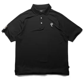 Malbon Golf x Politics Raglan Sleeve Mesh Polo - Black