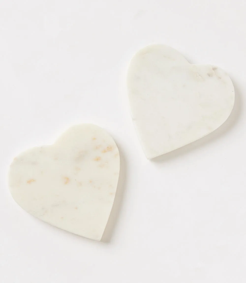 Marble Heart Coasters Set of 4