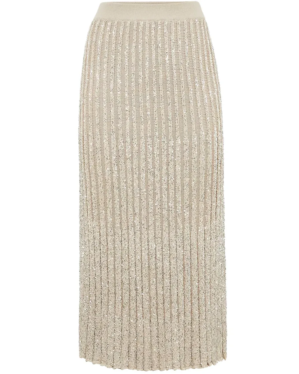 Marble Knit Paillette Midi Skirt