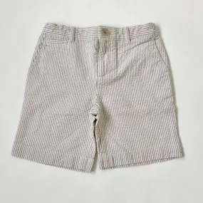 Taupe & White Seersucker Shorts by Marie-Chantal: 5 Years