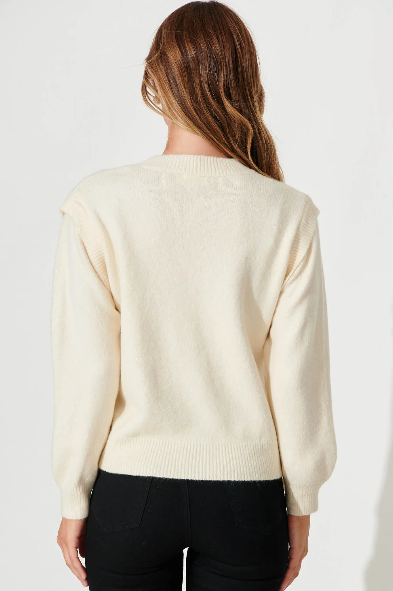 Mars Knit In Cream Wool Blend