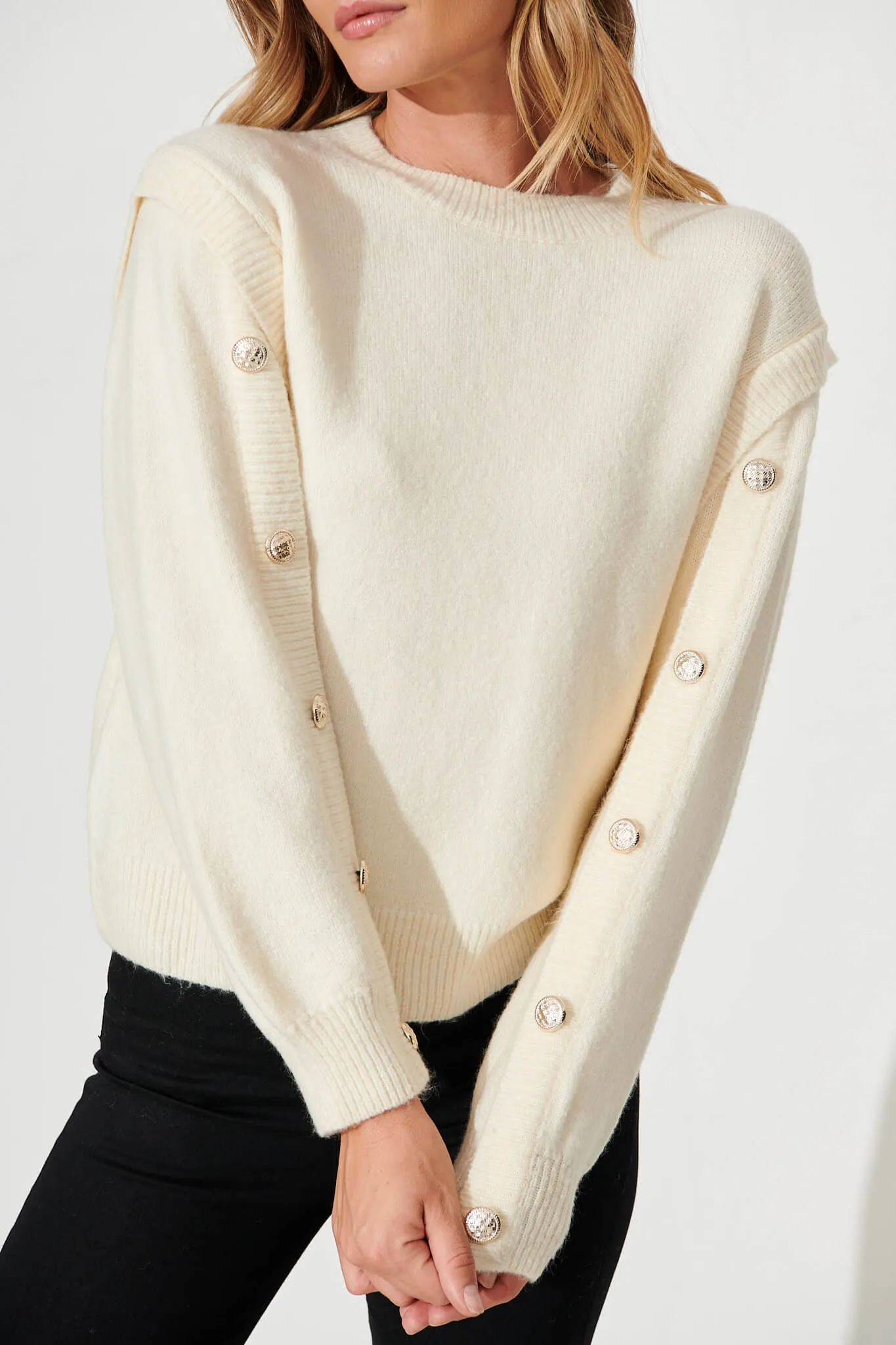 Mars Knit In Cream Wool Blend