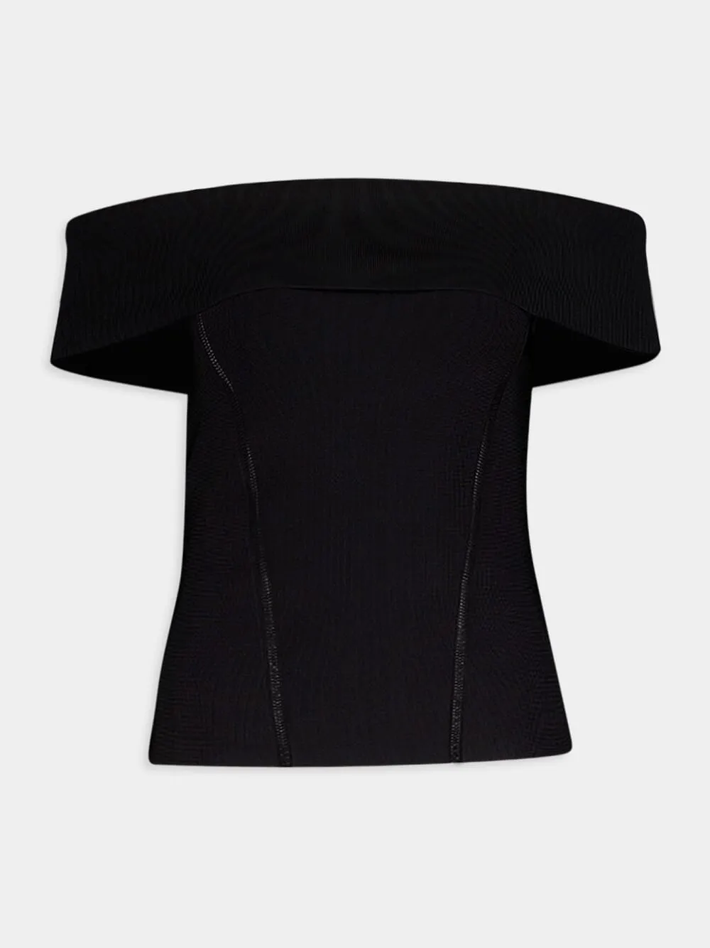 Matchmaker Knit Black Off-Shoulder Top