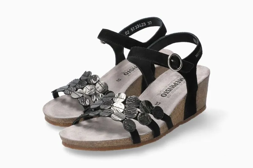  Matilde Dress Sandal in Shiny Black Multi  