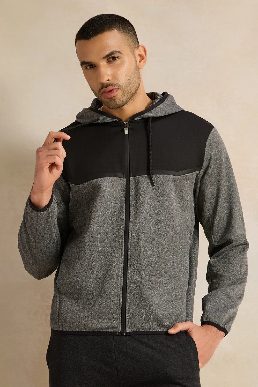 Men Charcoal Active Sweatshirt