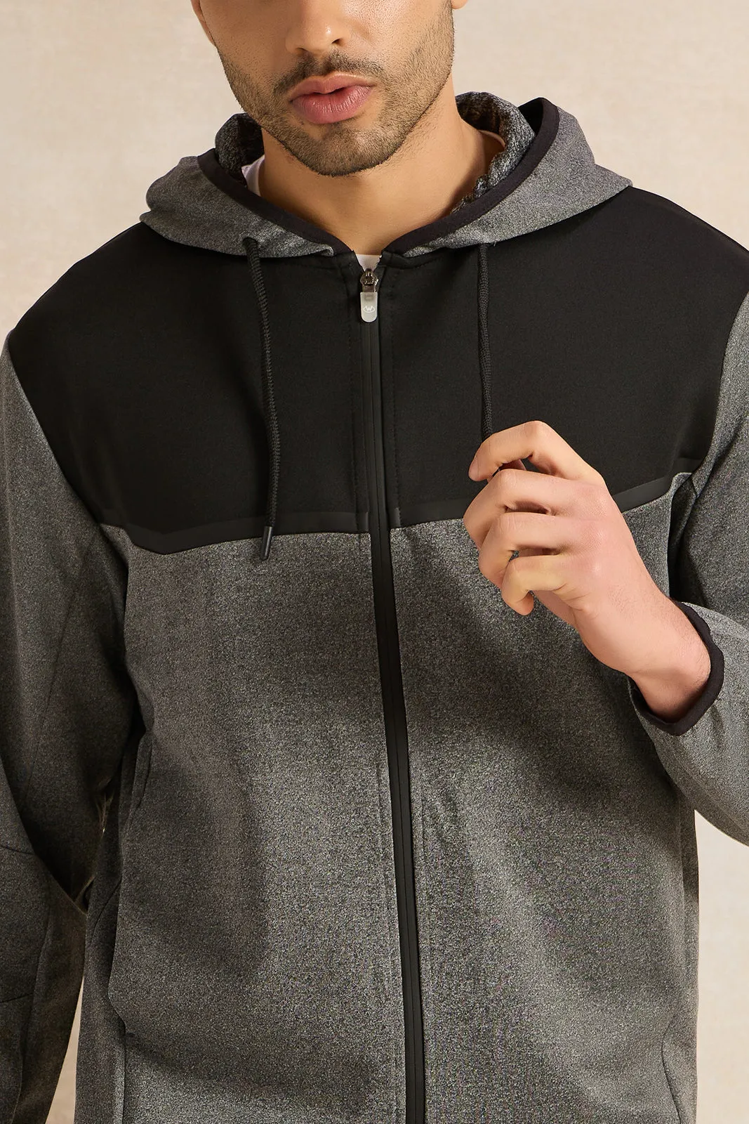 Men Charcoal Active Sweatshirt