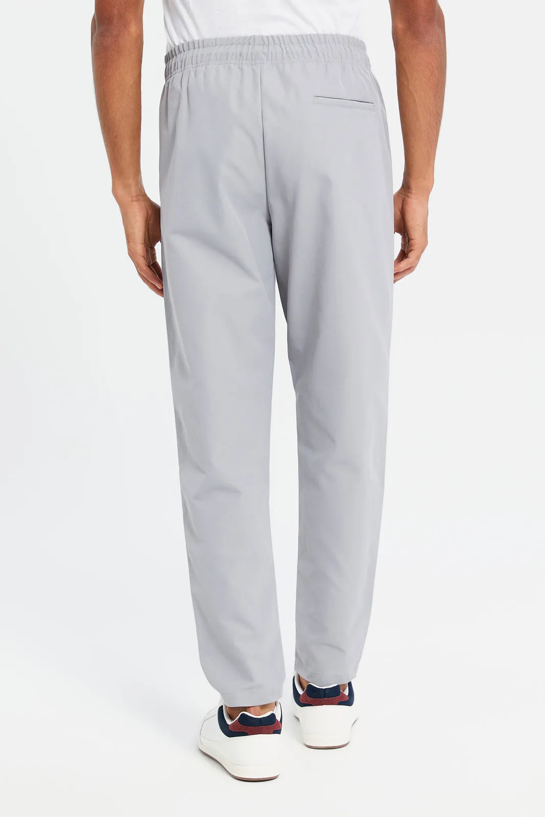 Men Grey Jogger Fit Trousers