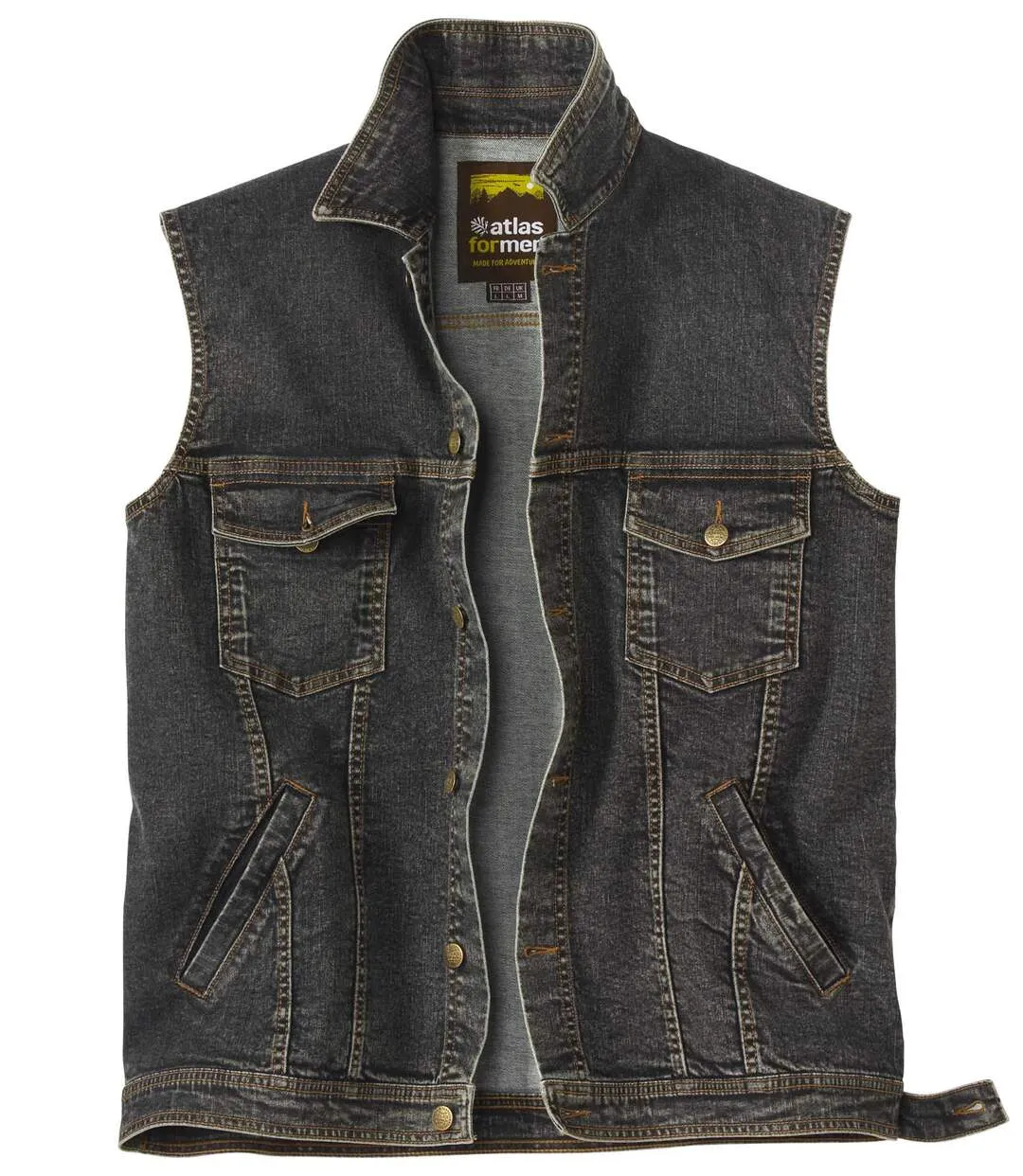 Men's Black Denim Gilet 