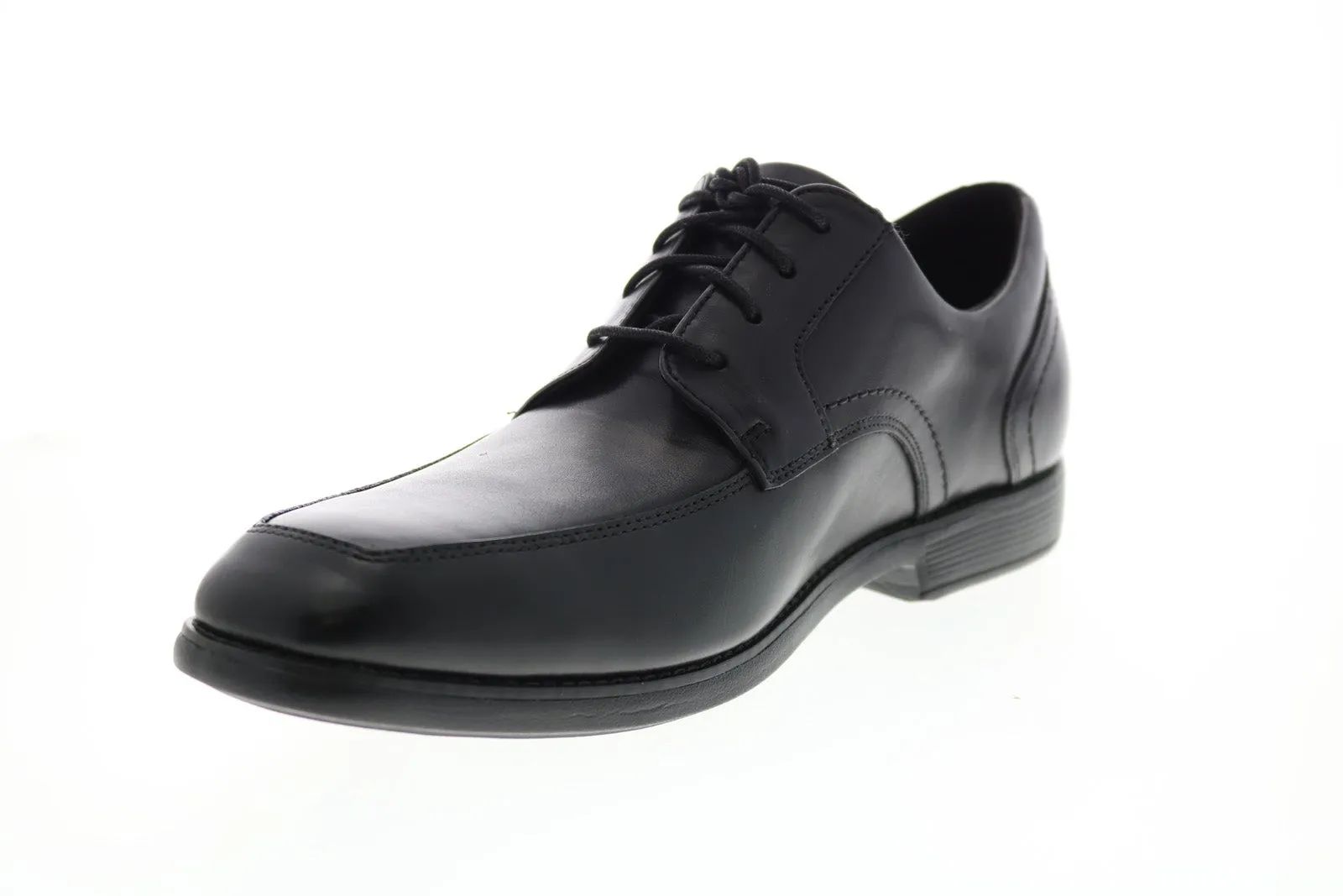 Men's Black Leather Plain Toe Oxfords by Rockport