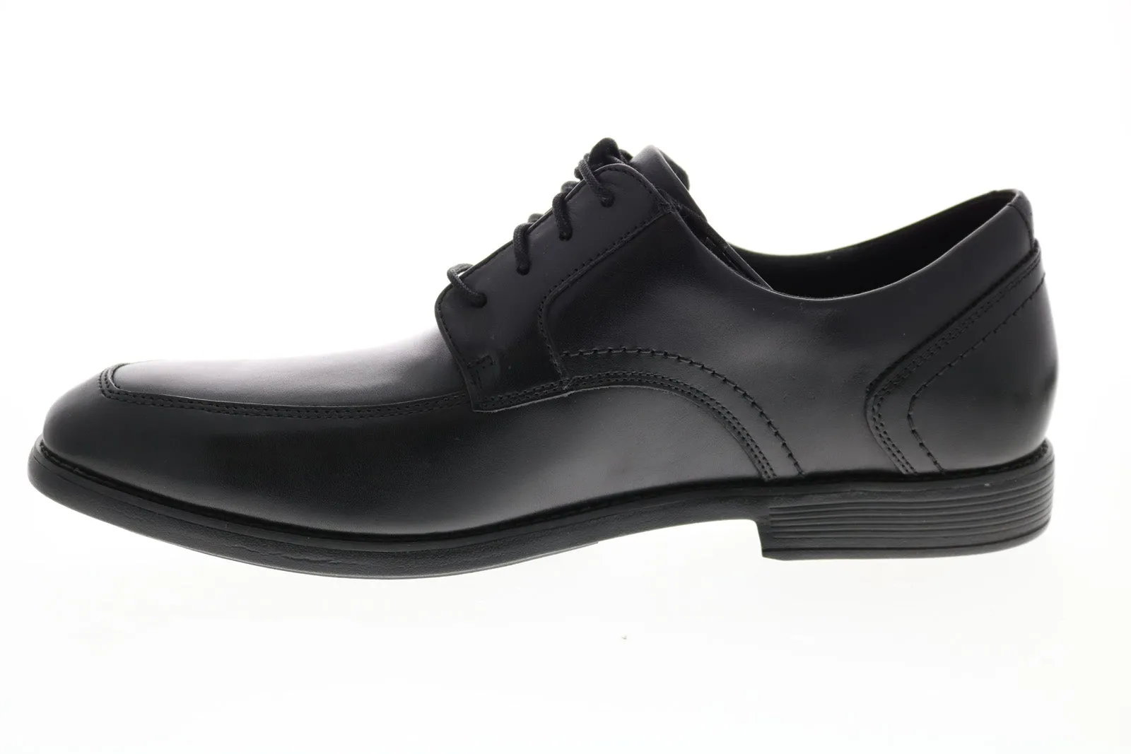 Men's Black Leather Plain Toe Oxfords by Rockport