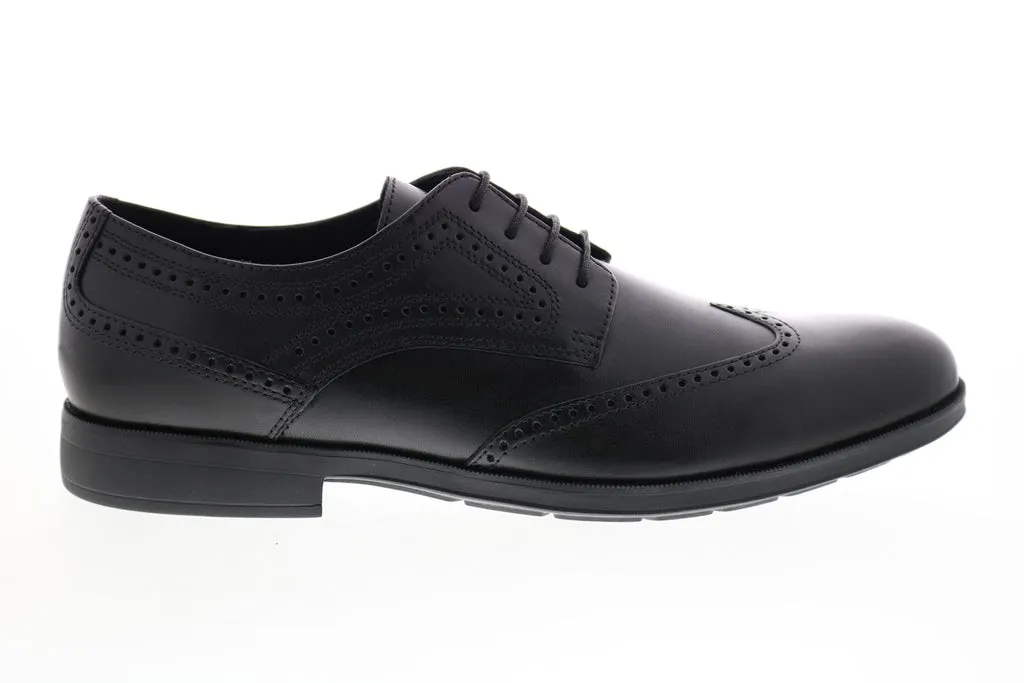 Men's Black Wingtip Oxfords by Geox U Hilstone 2Fit