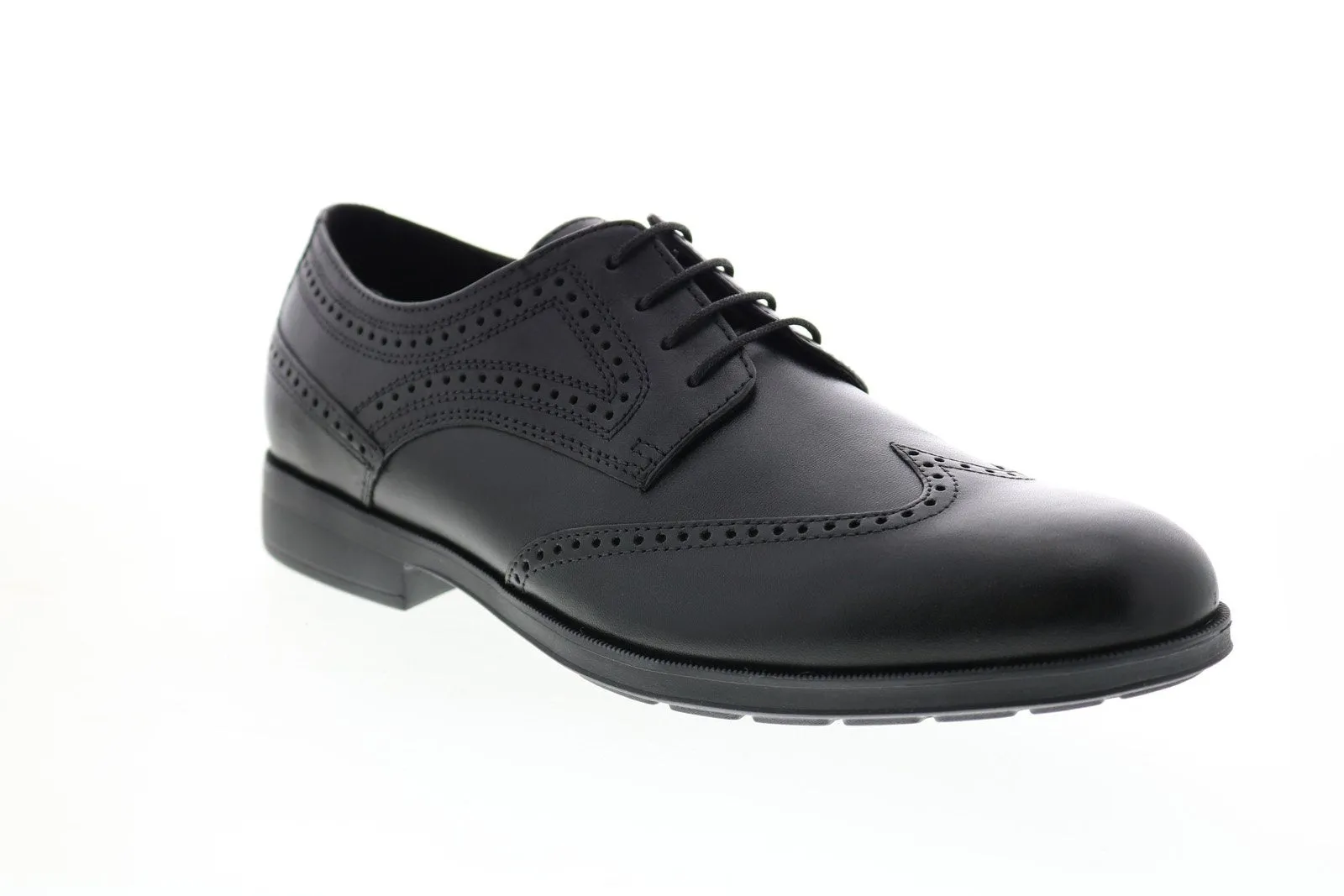 Men's Black Wingtip Oxfords by Geox U Hilstone 2Fit