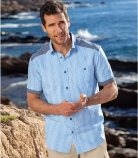 Men's Blue Striped Shirt 