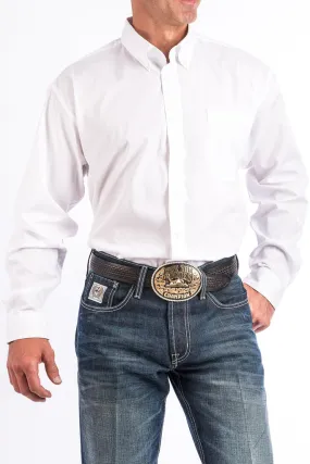 Men's Cinch Solid White Button Top