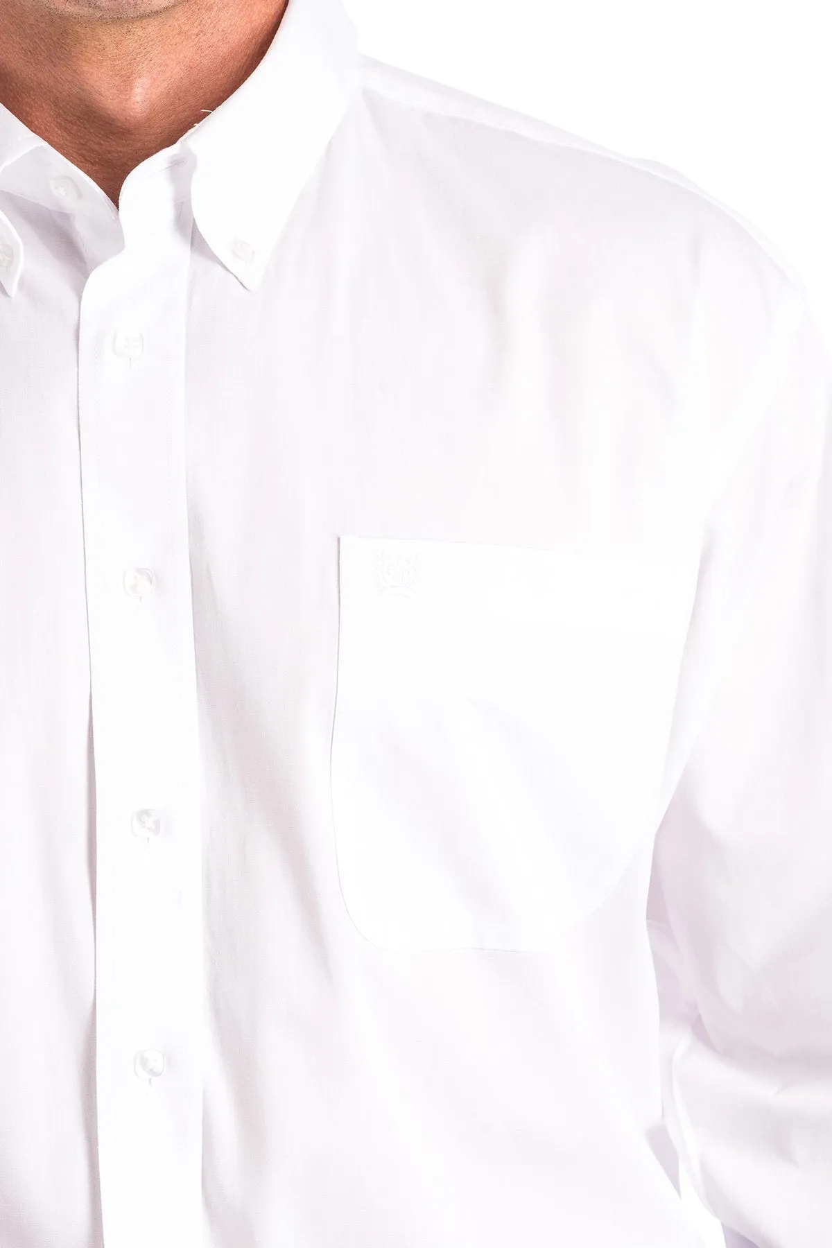 Men's Cinch Solid White Button Top