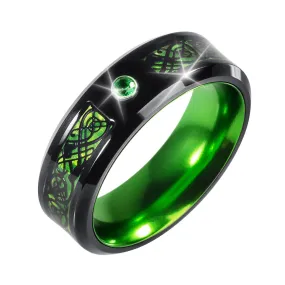 Bold Green Band Men's Ring