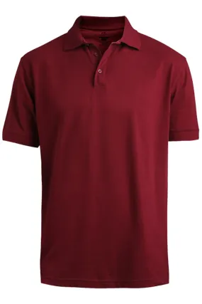 Men's Pique Polo - Burgundy