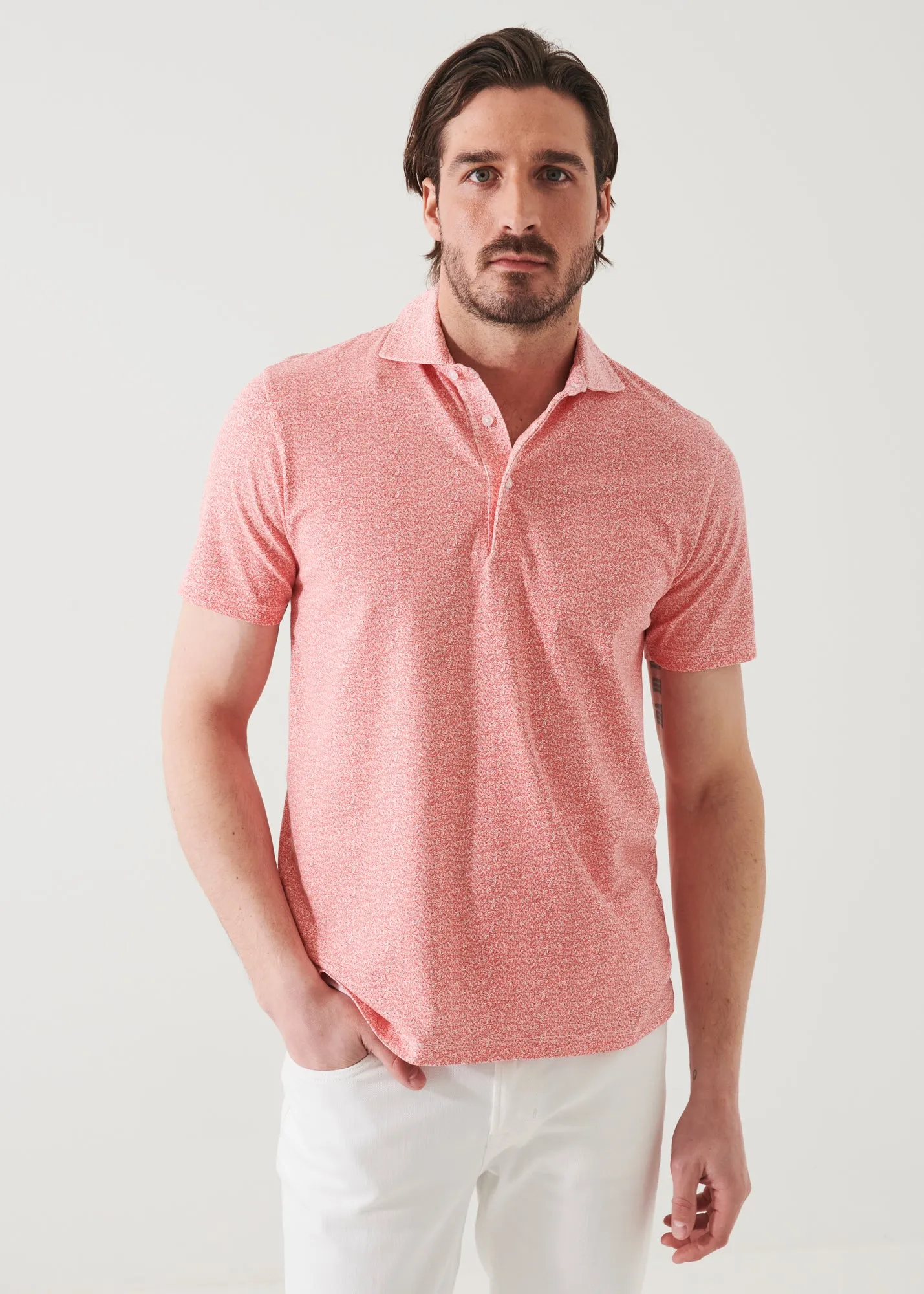 PIMA COTTON STRETCH PRINTED POLO