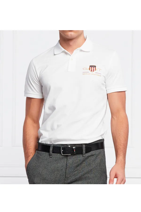 GANT Gold Shield Piqué Polo - White