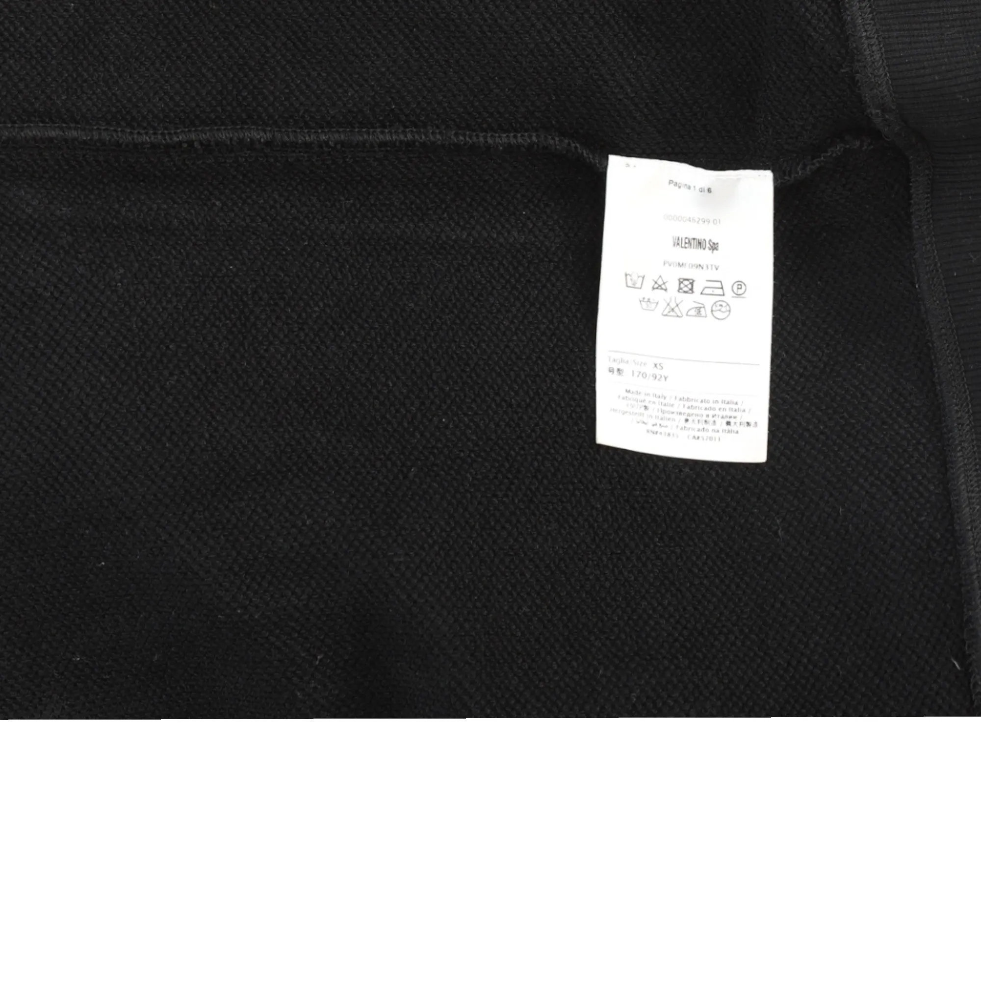 Mens Vltn Sweatshirt Black Size XS