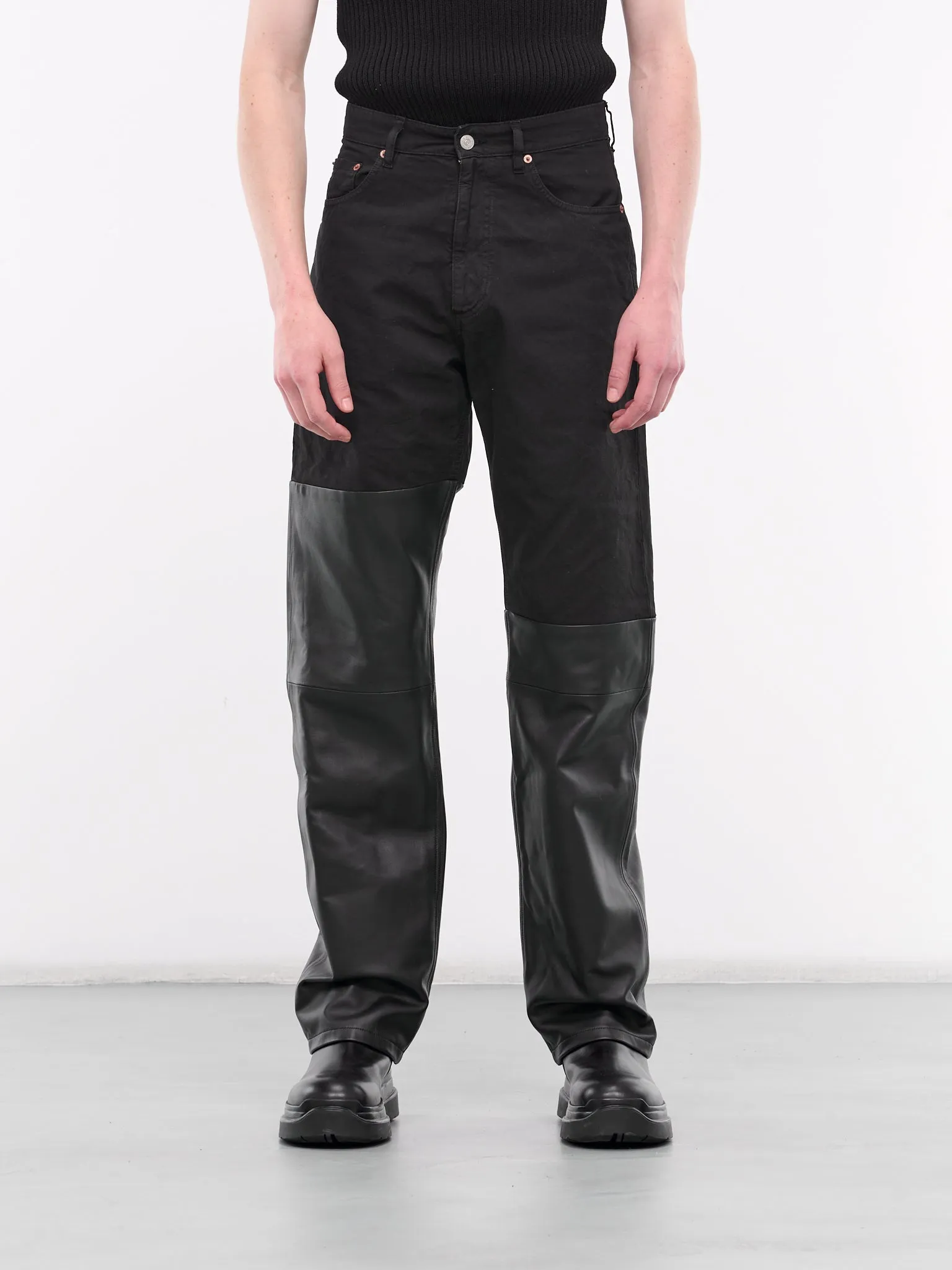 Mixed-Material Trousers (SH0LA0005-S78548-BLACK)