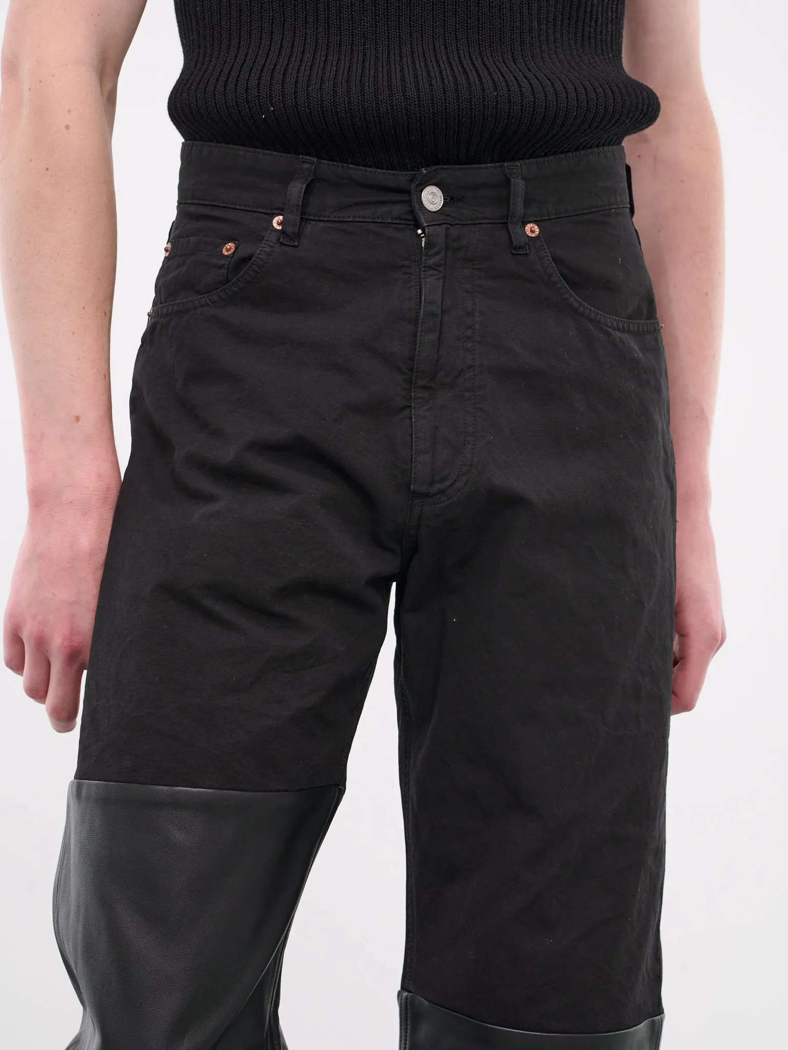 Mixed-Material Trousers (SH0LA0005-S78548-BLACK)