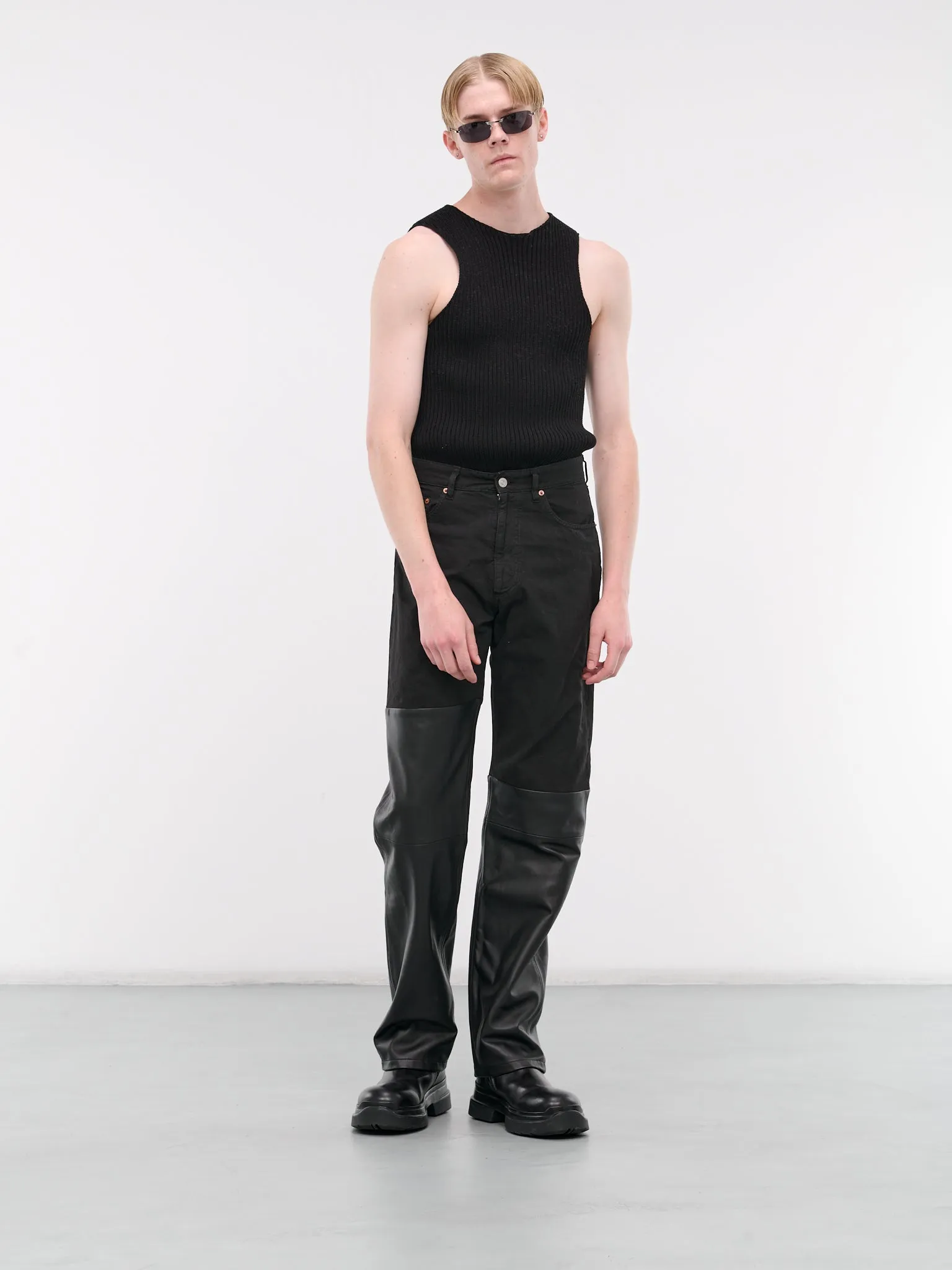 Mixed-Material Trousers (SH0LA0005-S78548-BLACK)