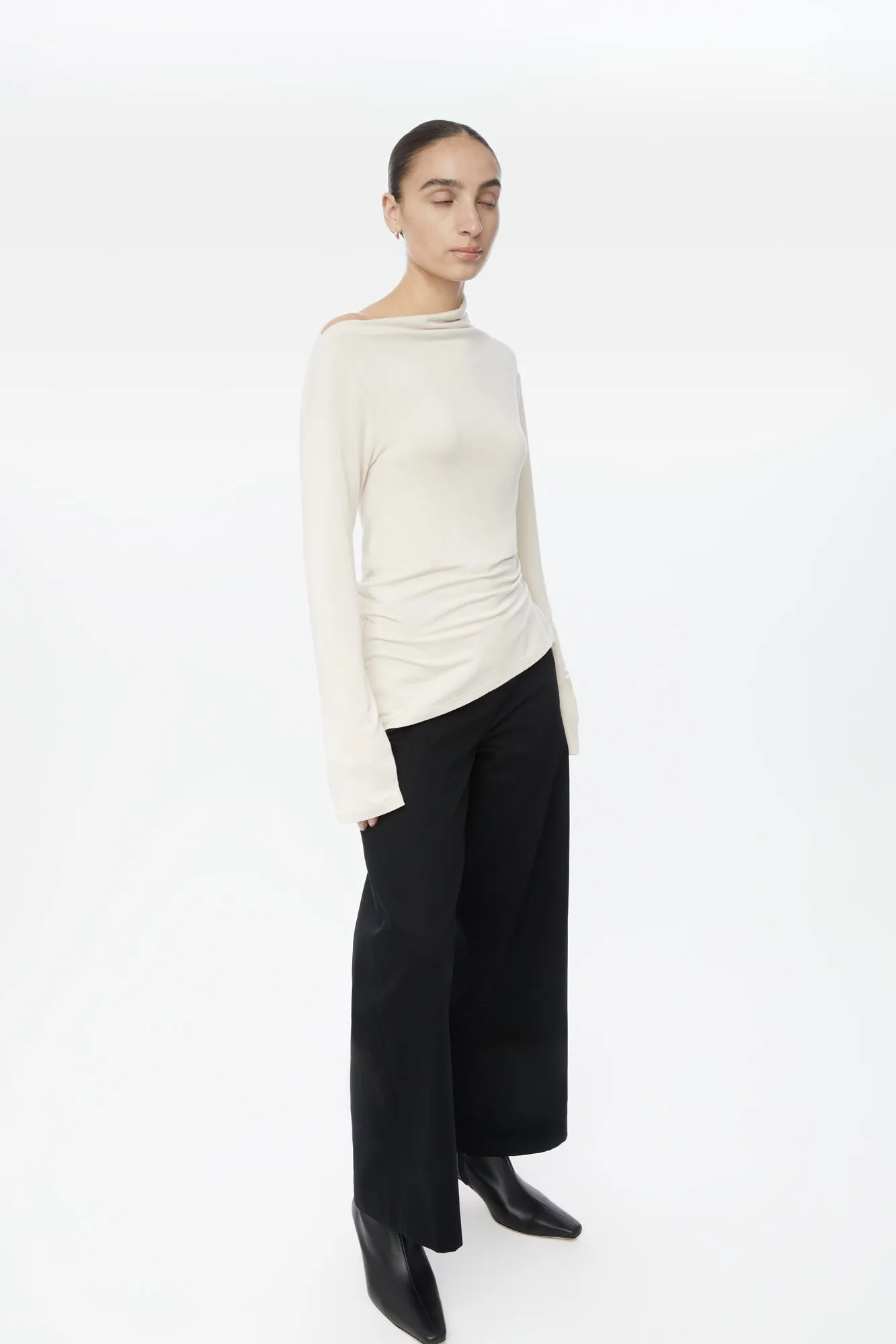 Modal Asymmetric Knit Top