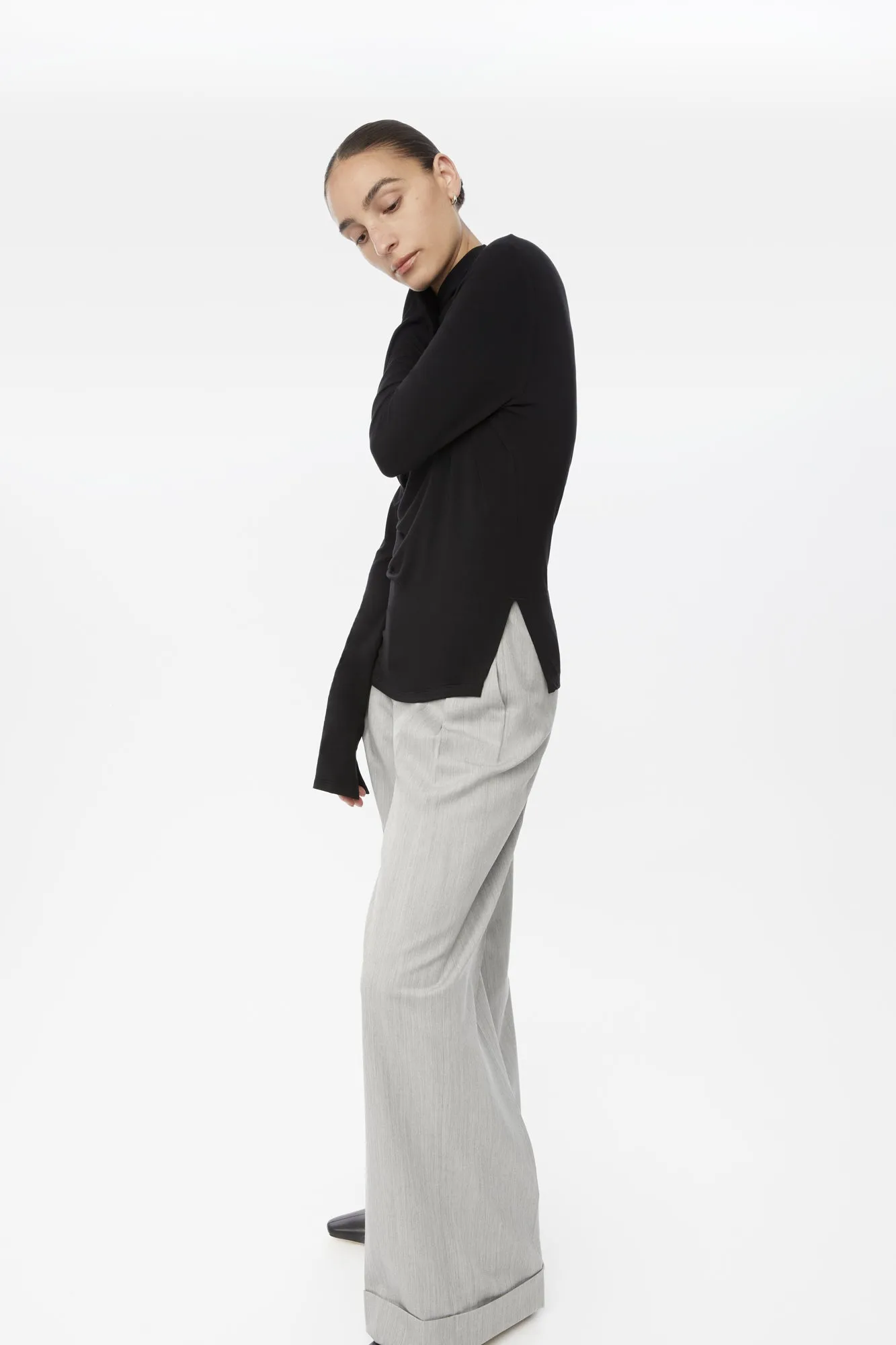 Modal Asymmetric Knit Top