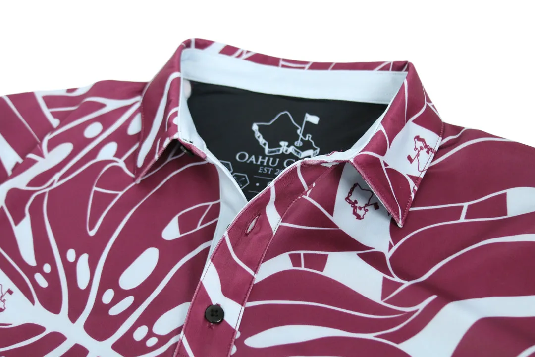 Monstera 2.0 OGA Youth Polo in Burgundy Lilac Wine