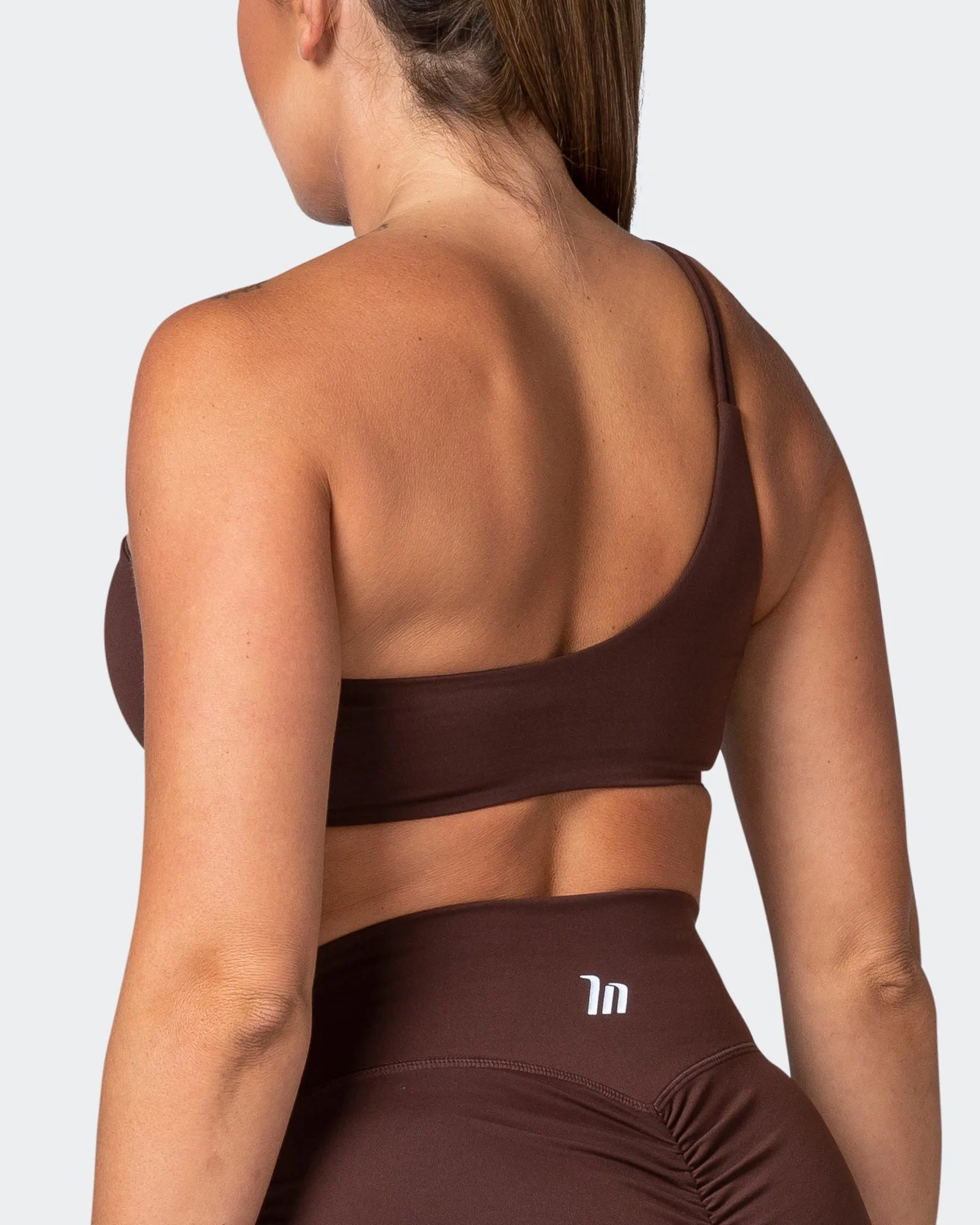 Movement One Shoulder Bralette - Coffee