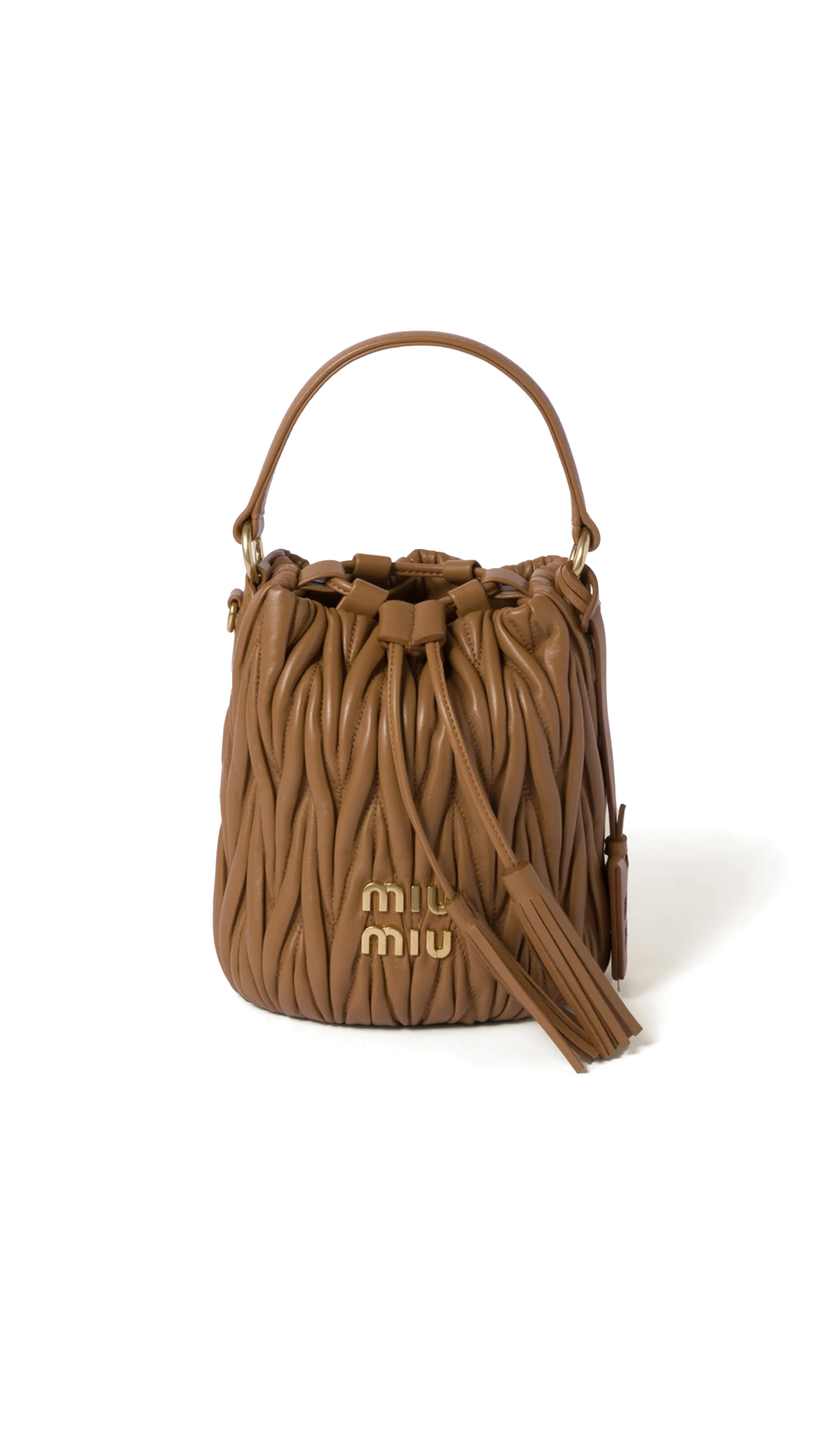 Caramel Nappa Leather Bucket Bag