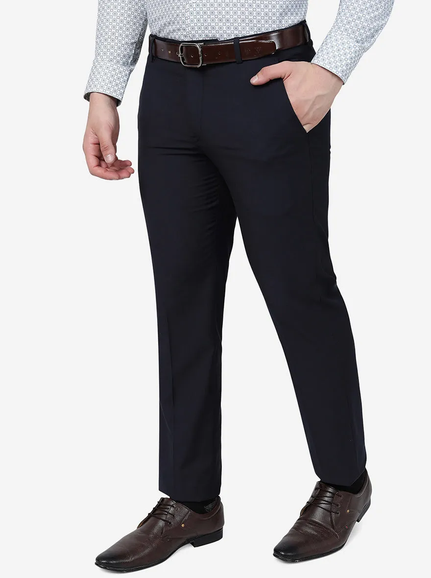 Navy Blue Slim Fit Trousers