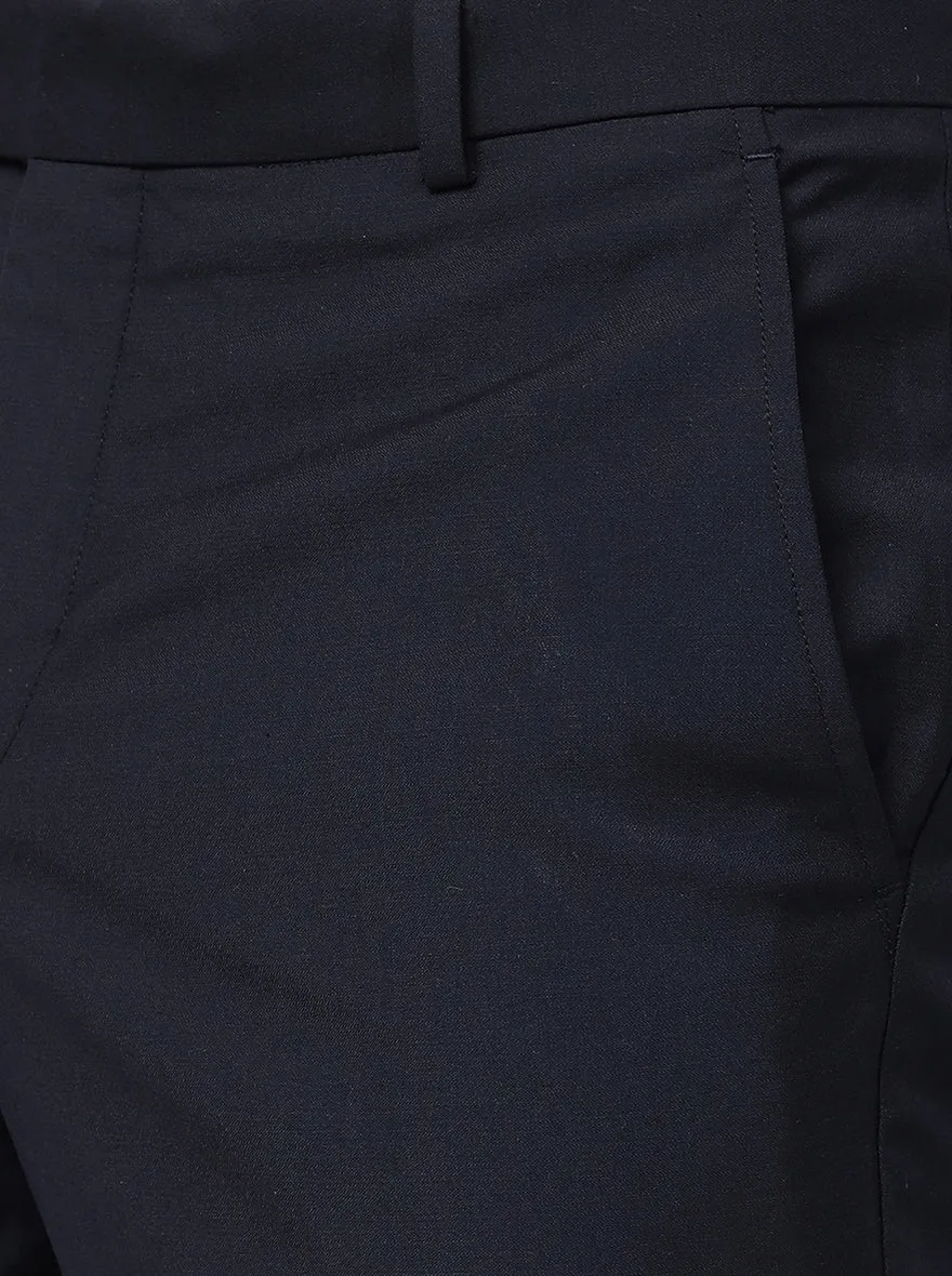 Navy Blue Slim Fit Trousers