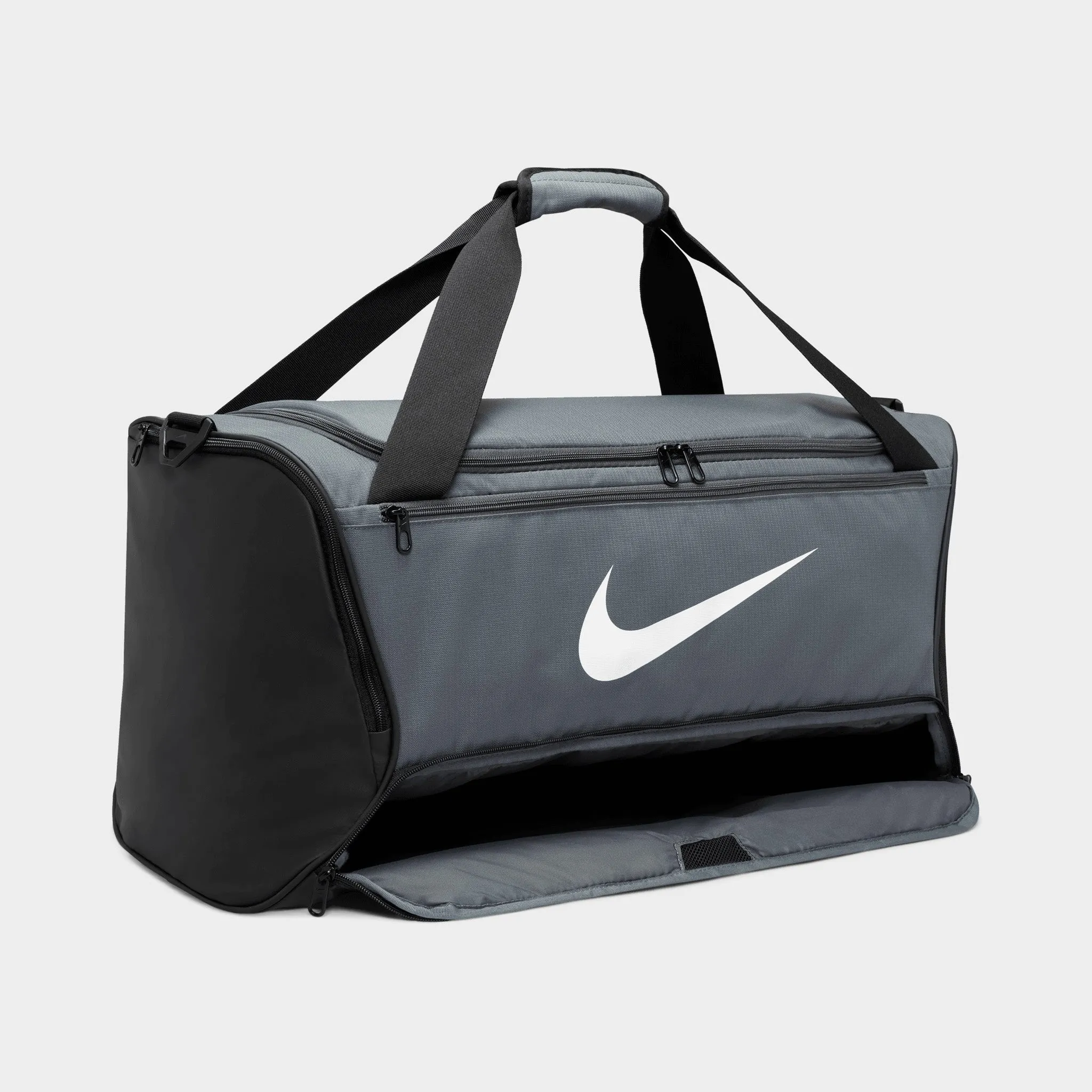 Nike Brasilia 9.5 Training Duffel Bag (Medium, 60L) Iron Grey / Black - White