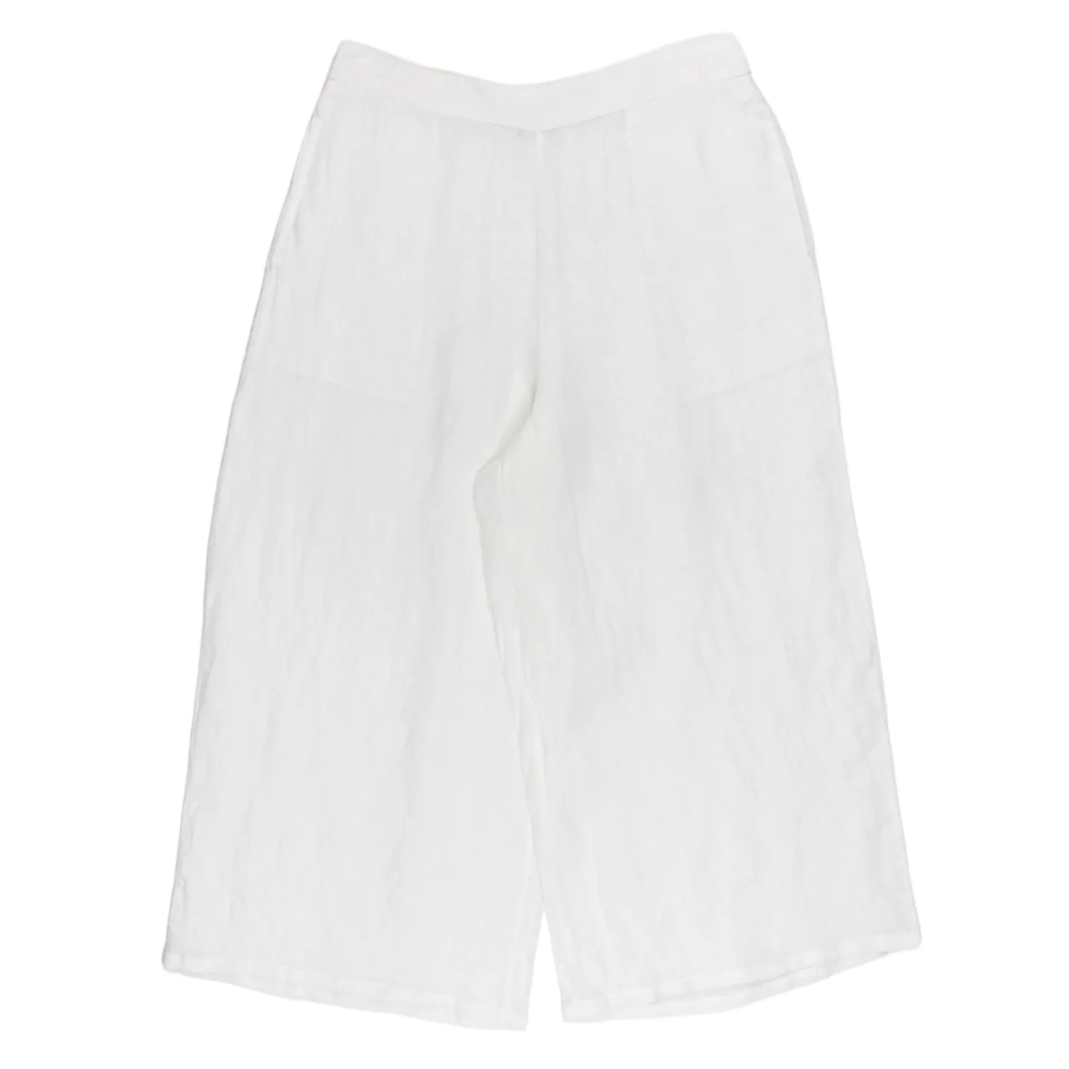 NRBY White Wide Leg Linen Trousers - Sample