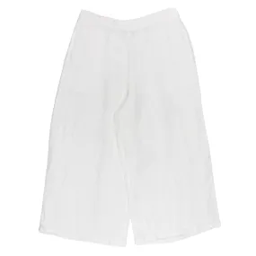 NRBY White Wide Leg Linen Trousers - Sample