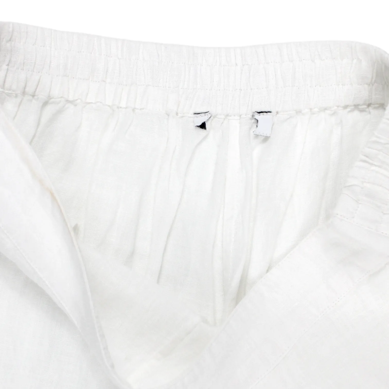 NRBY White Wide Leg Linen Trousers - Sample