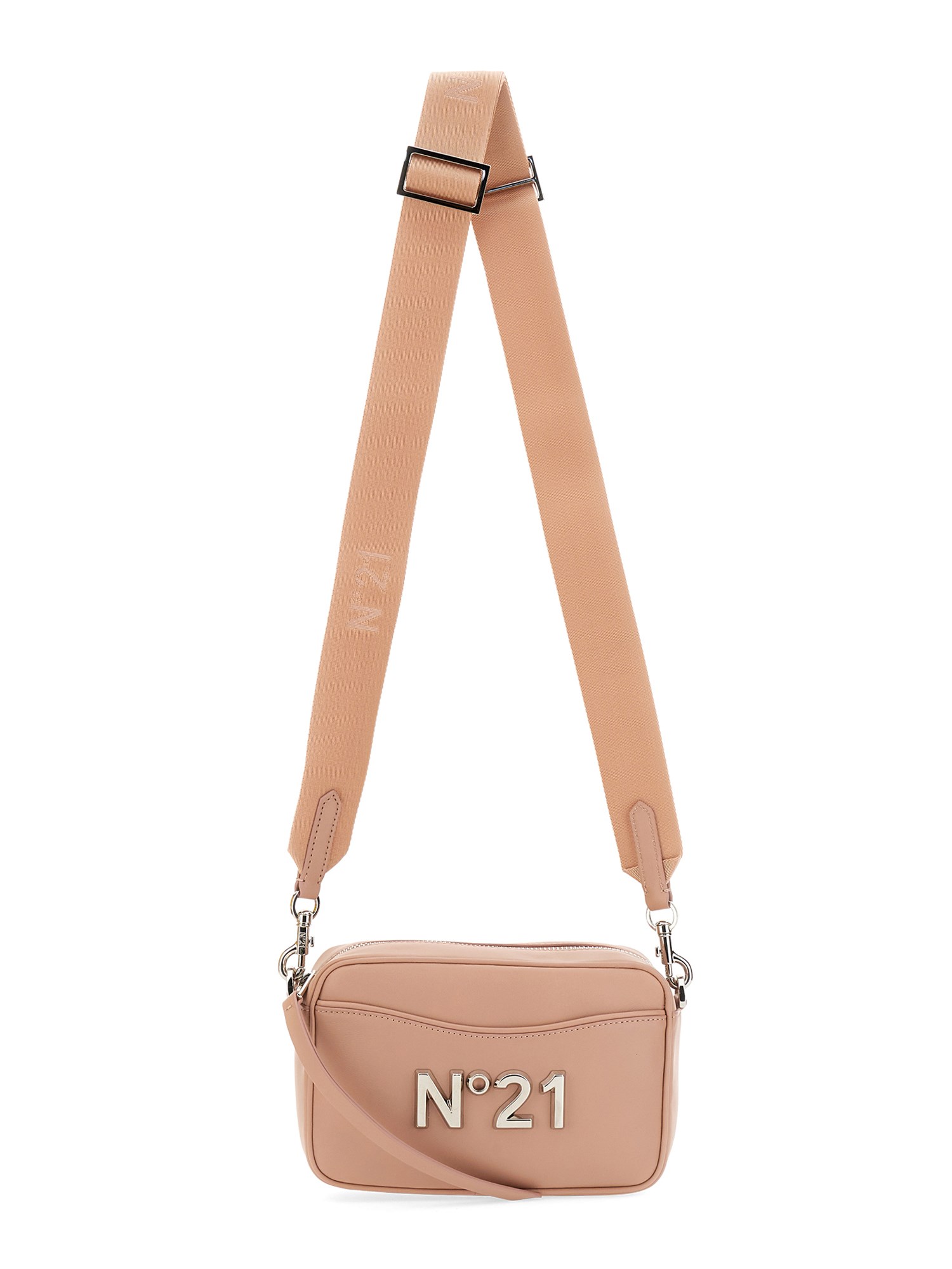 N°21 Leather Shoulder Bag with Logo Plaque