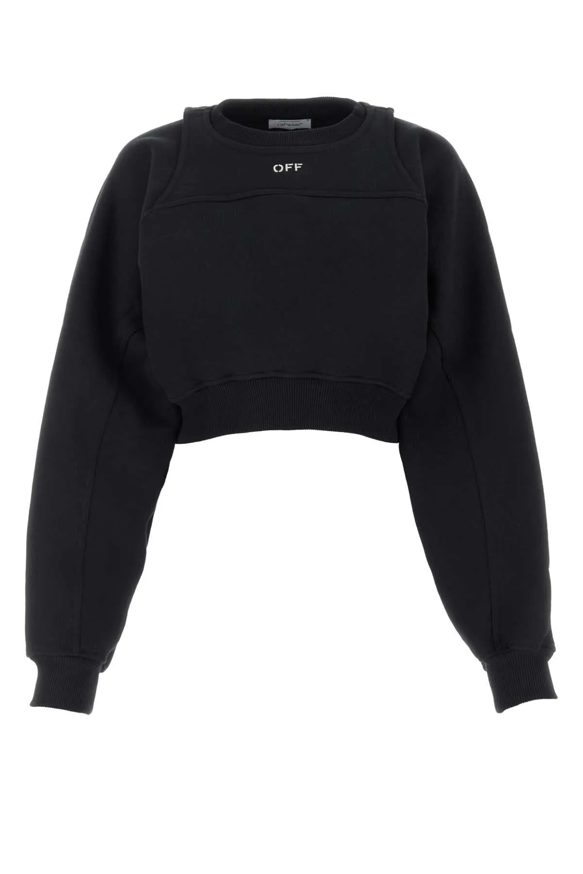 Off White Black Cotton Sweatshirt