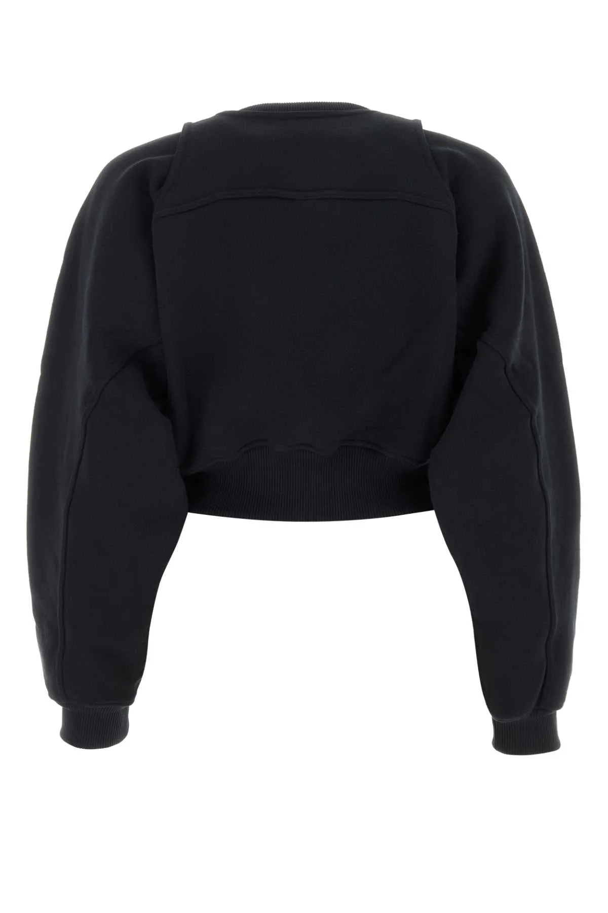 Off White Black Cotton Sweatshirt