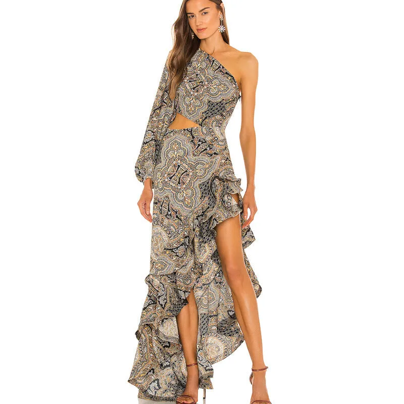 One-Shoulder Exotic Dress