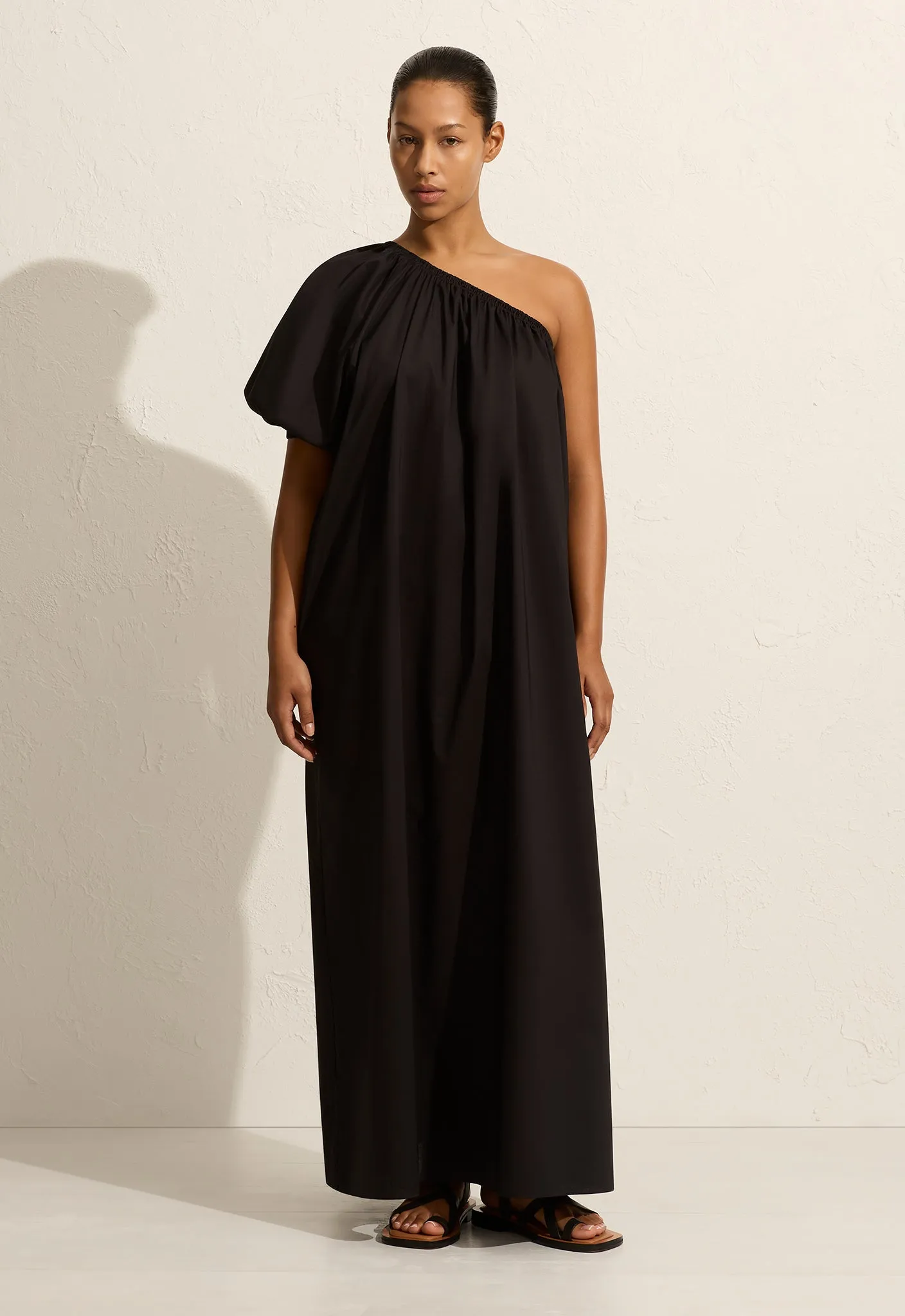 One Shoulder Maxi Dress - Black