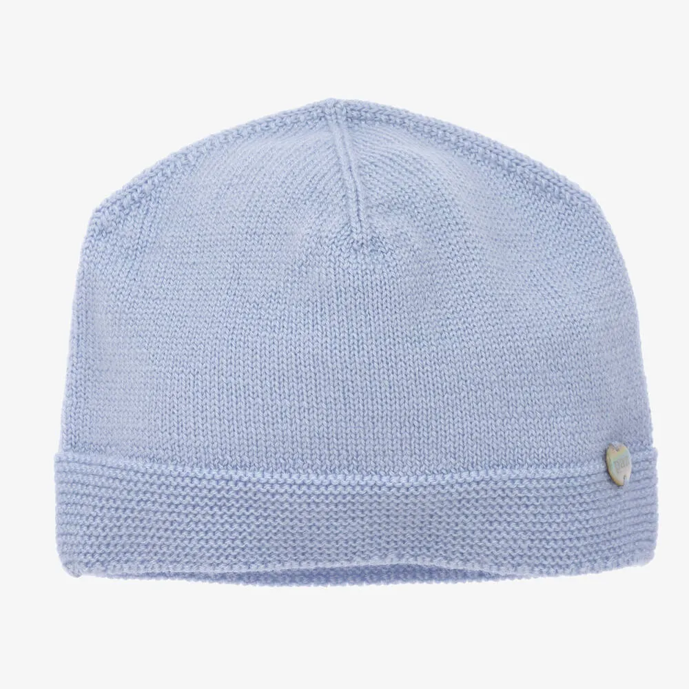 Pale Blue Wool Baby Hat