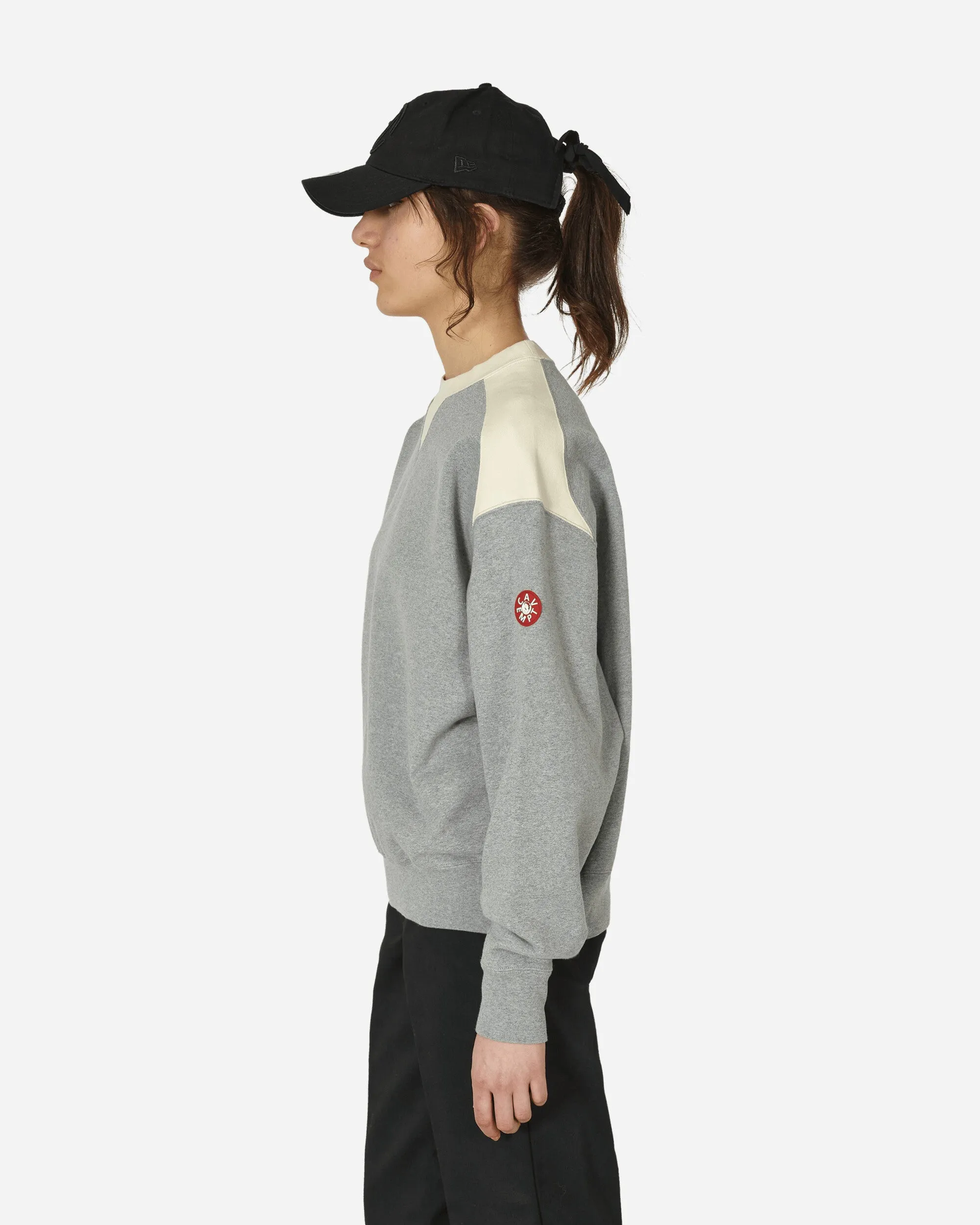 Panel Shoulder Crewneck Sweatshirt Grey