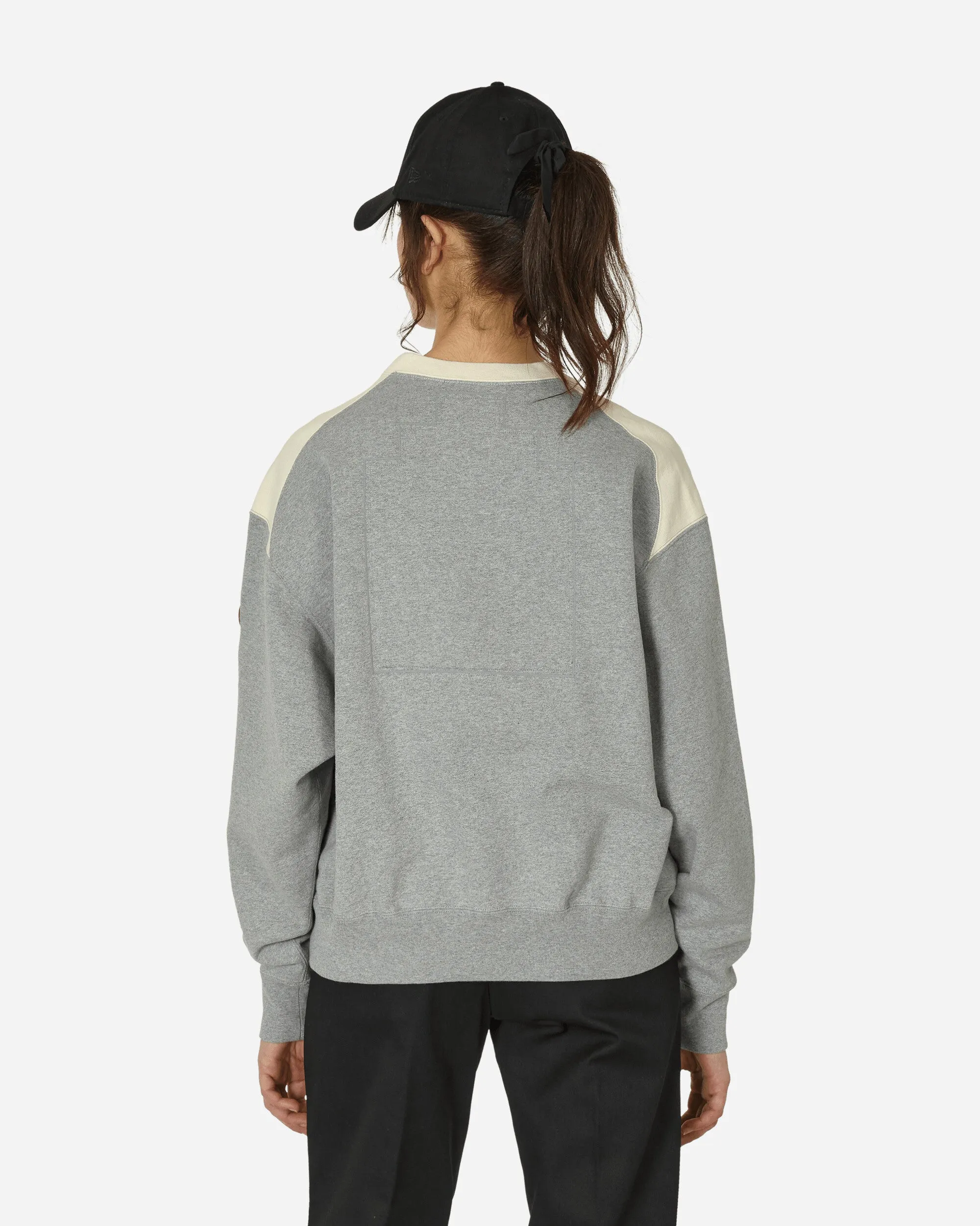 Panel Shoulder Crewneck Sweatshirt Grey