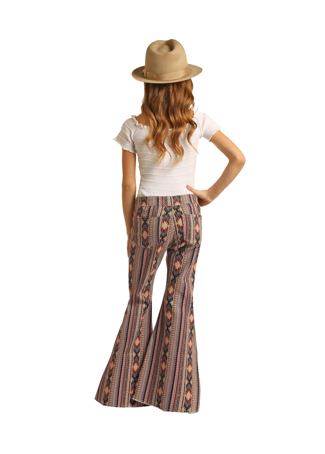 Kids Aztec Bell Bottoms Jeans by Panhandle Slim