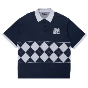 Passport Tilde Stamp Knit Polo 'Navy'