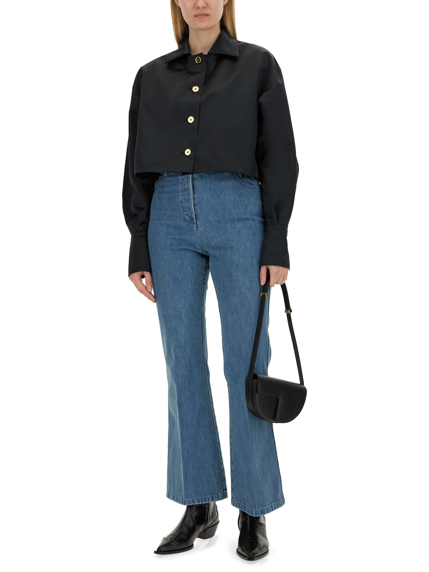 FLARE FIT COTTON DENIM JEANS by PATOU