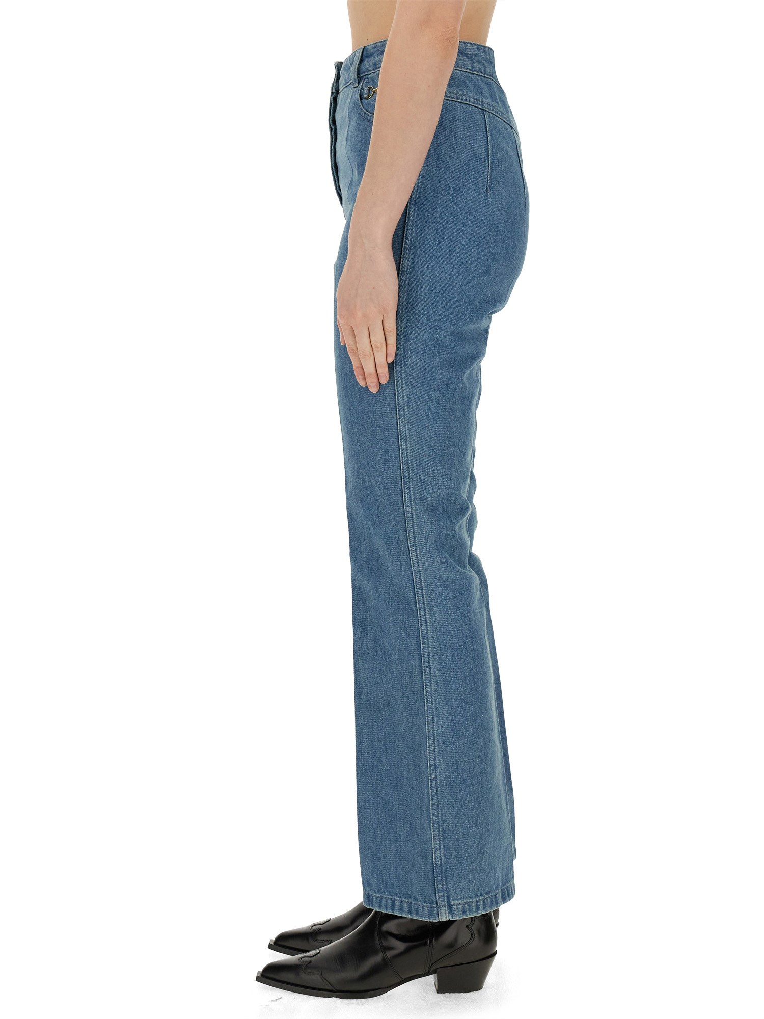 FLARE FIT COTTON DENIM JEANS by PATOU